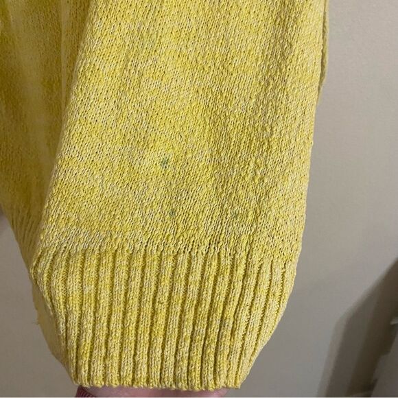 NWT BDG Urban Outfitters Clark Rib Knit Sweater Yellow with Pink Trim - Picture 7 of 7